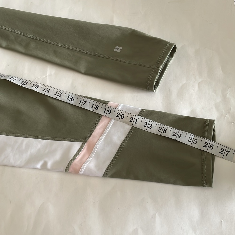 Sweaty Betty Power color block moss green workout full lenght leggings size S - Picture 8 of 9
